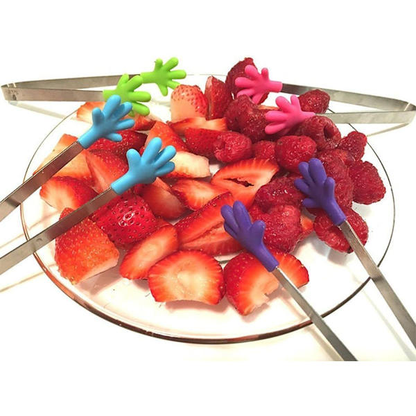 4 stk. Mini Icetænger/Tænger med perfekt designede silikonehåndformede tænger Bedste køkkenudstyr, til muffins, pandekager, cookies, chokolade