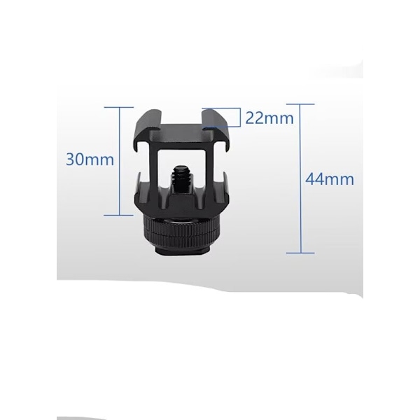 Triple Hot Shoe Mount Adapter Forlængerbeslag til Mikrofon