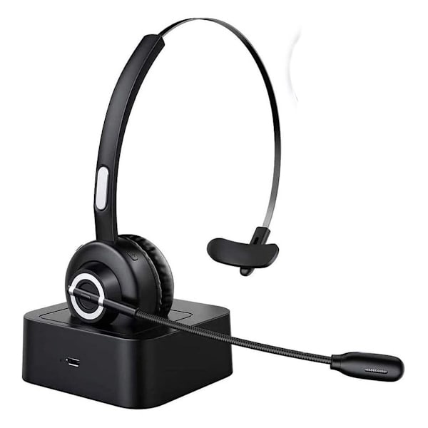 Tecknet Bluetooth-headset med mikrofon, PC-headset med AI-støyreduksjon, KLB