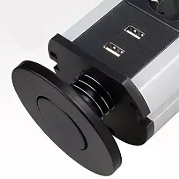 Desktop stikkontakt Multifunktionel 3 stik 2 USB porte Moderne KLB