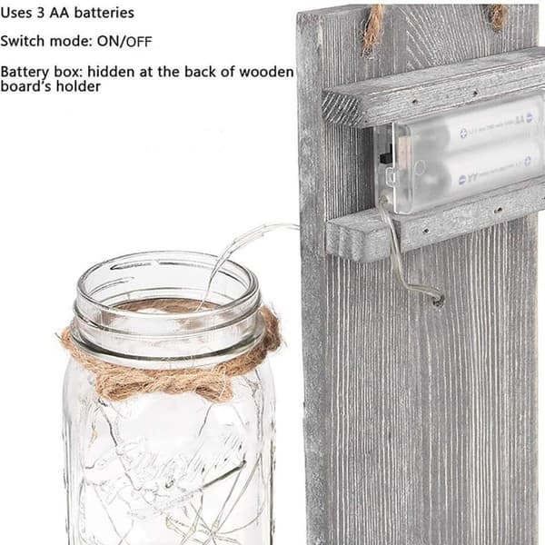 2 Rustikke Mason Jar String Lights, Silke Hortensiaer og LED String Lights KLB