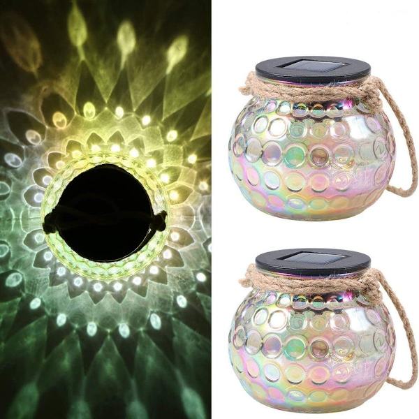 Solcellslykta glas, solcellslampa glas solbordslampa som dekoration IP65 KLB