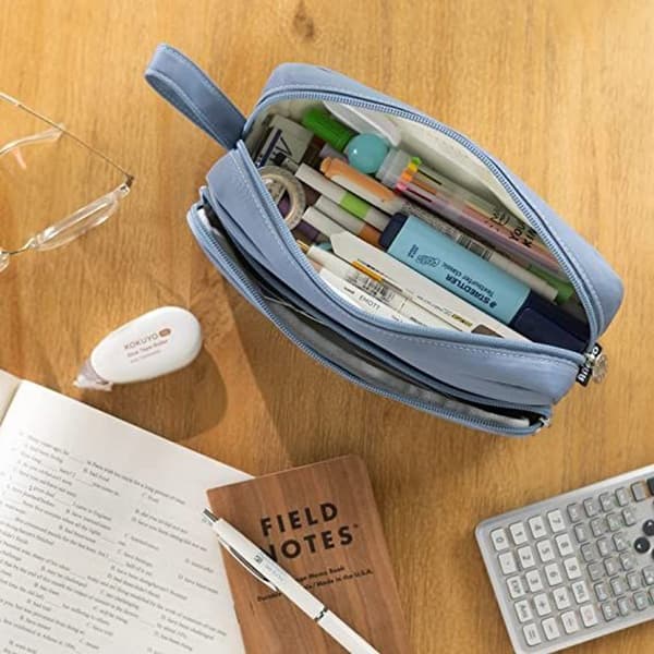 Høj kapacitet blyantpose 2 rum Pen Bag Shape4 KLB