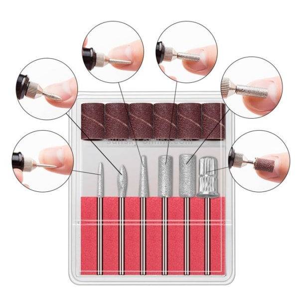 1 set strömförsörjning, professionell elektrisk manikymaskin, penna, pedikyr, nagel