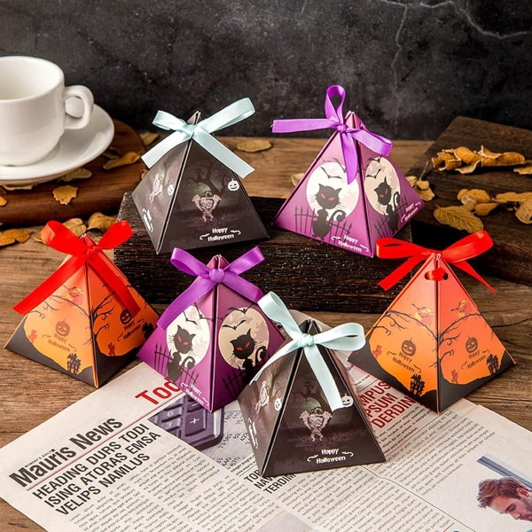 24 pakke Halloween godteribokser - Halloween papirposer for godteri