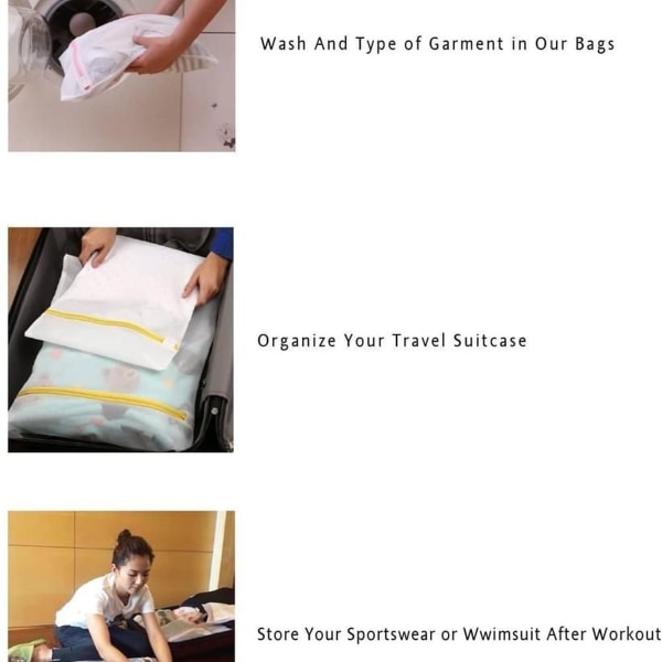 Nettposer i mesh for vaskemaskin, vaskeripose, klesvaskpose