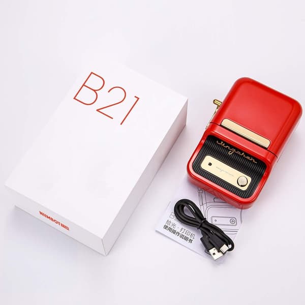 Etikettprinter B21 50mm med limtape, rød