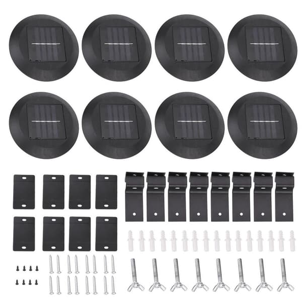 Vandtætte 9LED-solardrevne tagrenderlys, hegnlys-væglamper KLB
