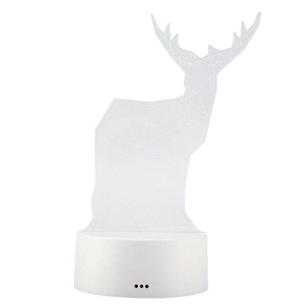 3D Elgmønster Natlys Akryl Panel Lampe Base + USB KLB