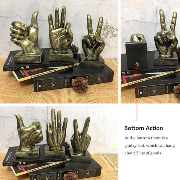 Lependor plastresin gestus skrivebordsfigur finger skulptur