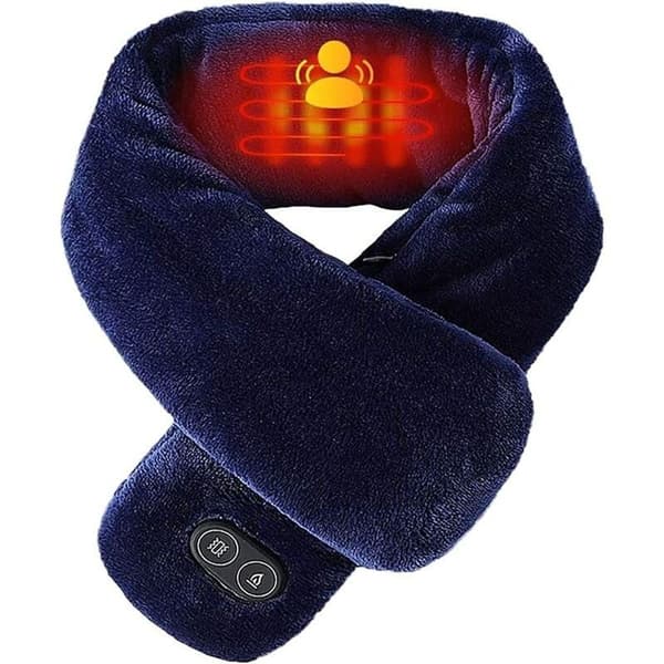 USB-uppvärmd halsduk, varm fleecebomull, nackmassagescarf
