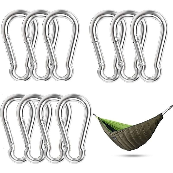 10-pack rostfria karbinhakar, karbinhake, karbinhake, vattentät