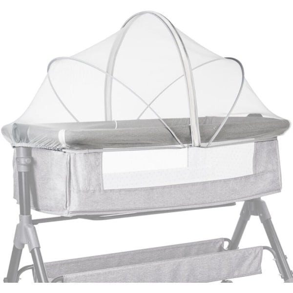 Myggnett for barneseng/vugger/reiseseng/ekstraseng/parasollseng for baby, fint mesh-stoff, enkelt å installere, (hvit, 96 x 55 cm) KLB