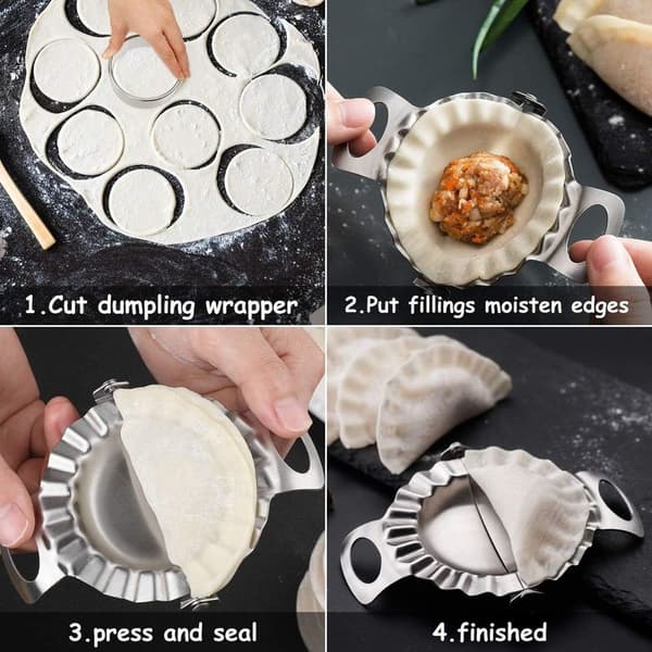 6-delt deigpresse-sett, Ravioli-maker, Dumpling-maker-sett, Dumpling-maker
