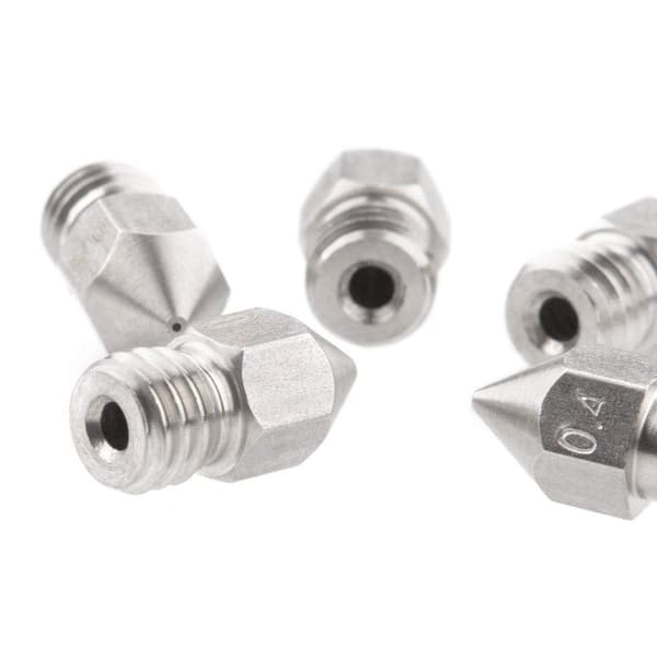 Højpræcisions MK8 dyser - sæt med 5 - 0,4 mm/1,75 mm - Makerbot Creality CR-10, Ender 3