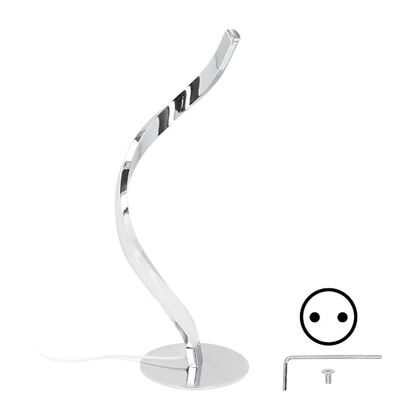 Böjd LED-spiralbordslampa, modern 3000K vitt ljus KLB