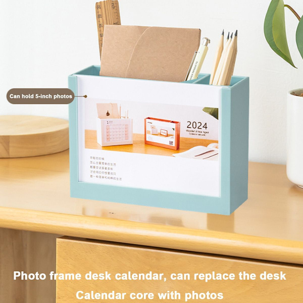 Skrivebords Kalender 2024 Skrivebordsarrangør Penneholder 2024 Skriver Style3 KLB