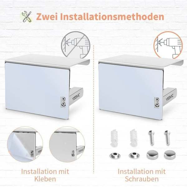 Toiletpapirholder hylde toiletpapir rulleholder uden boring toiletpapirholder