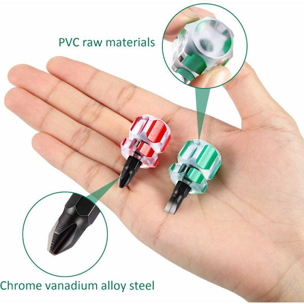 Mini kort skruvmejsel verktygssats för symaskin Inkluderar platt/spårskruvmejsel och Phillips skruvmejsel för DIY-reparation, 2 stycken KLB