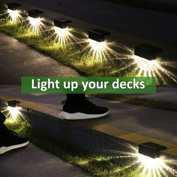 Solcells drivna utomhusdäcklampor, 6-pack RGB-steglampor, vatten