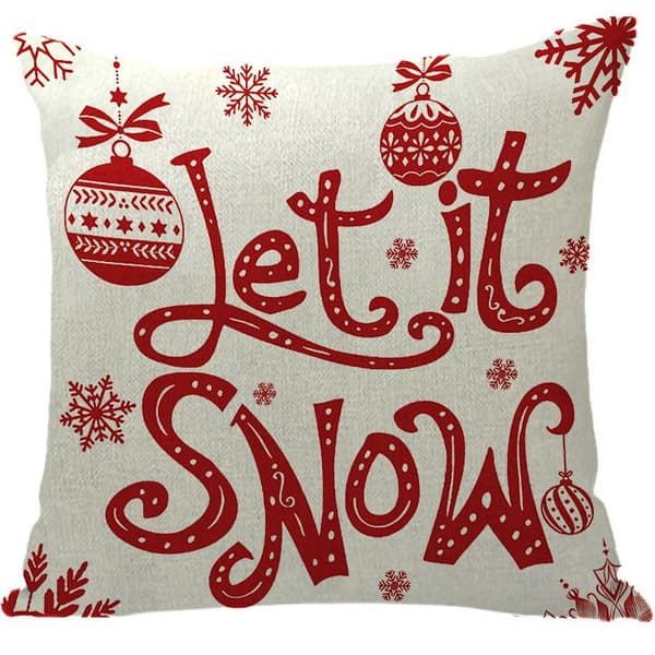Set med 4 jul örngott älg snögubbe kuddfodral heminredning 45x45 cm(A)