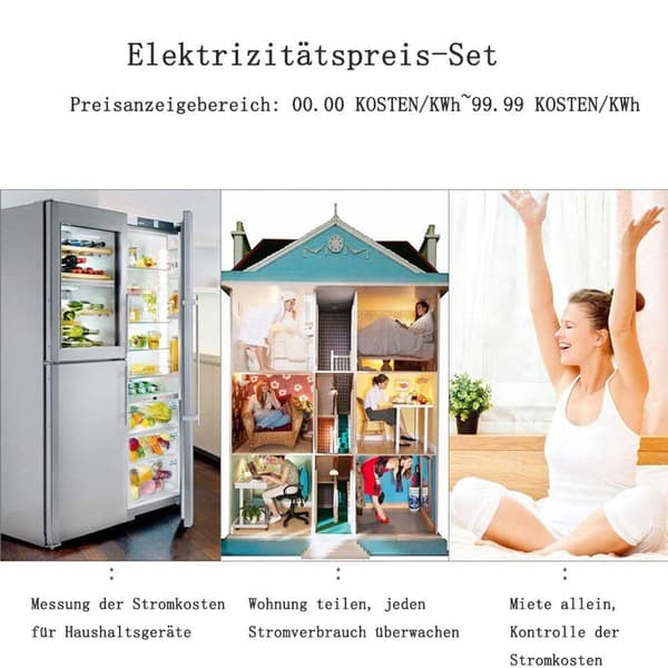Pistorasian sähkömittari energiankulutusmittari 2 kpl