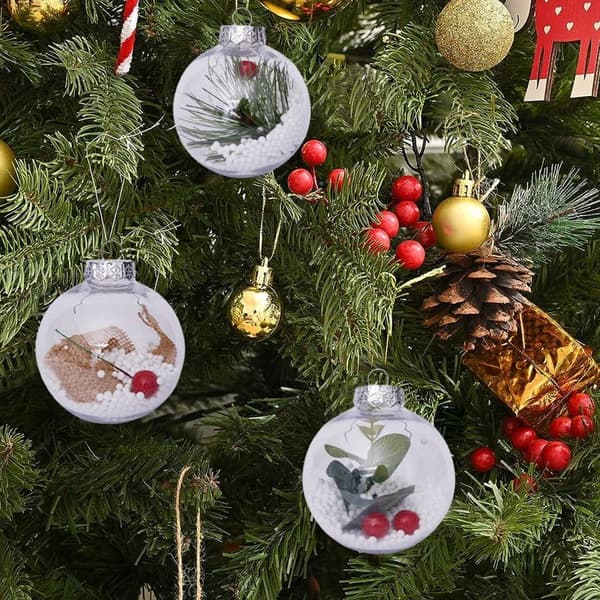 16 stk gjennomsiktige julekuler til julepynt