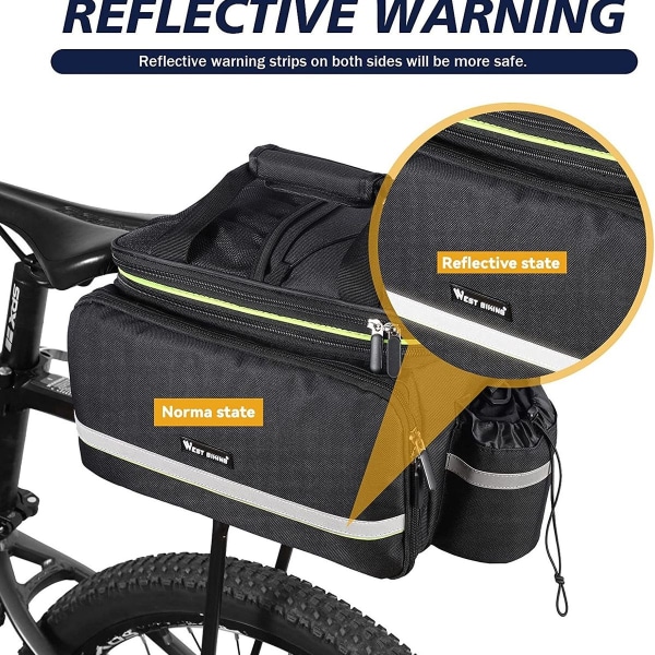 Cykeltaskeholder Dobbelt bagcykeltaske Vandtæt foldbar rammetaske med