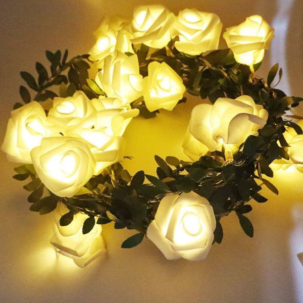 9,8ft Rose Rattan LED-lysstreng DIY Julepynt KLB