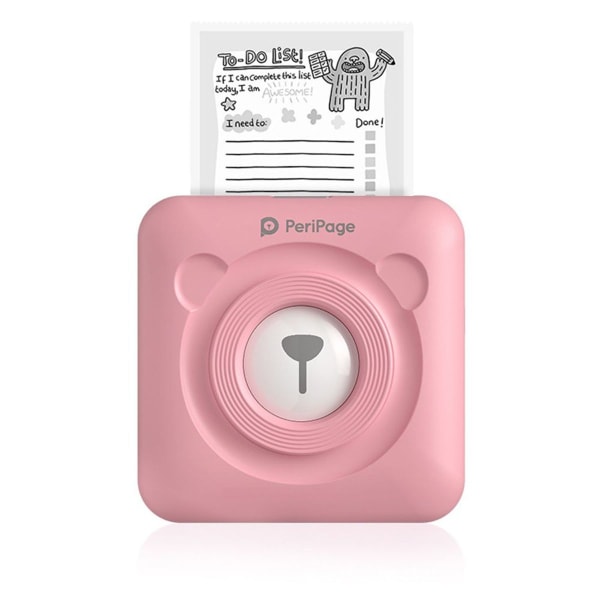 Mini fotoskrivare för smartphone - trådlös BT-skrivare, rosa