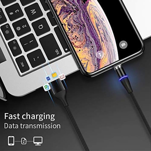 3-in-1 magnetic charging cable, fast charging and data black KLB