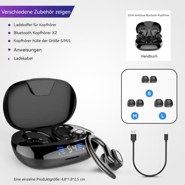 Bluetooth-hodetelefoner Sport, Litinst Hodetelefoner Trådløs Bluetooth 5.3 3D Stereo