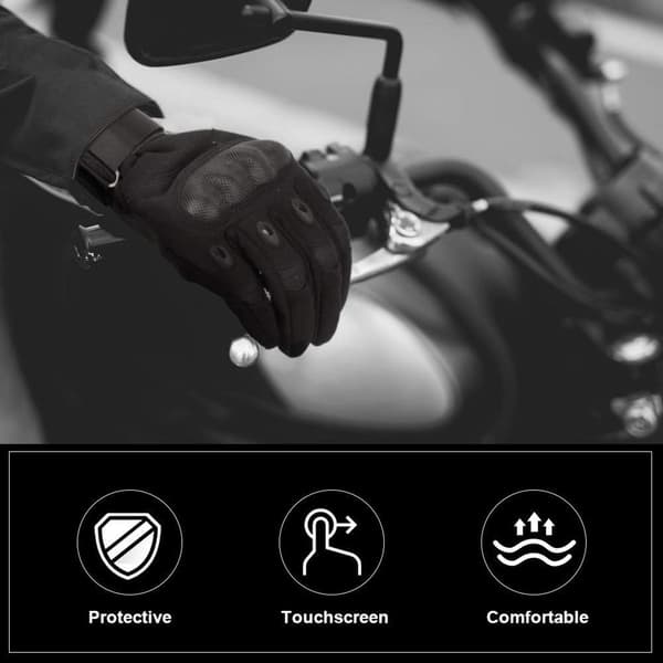 CE-testede motorsykkelhansker, full finger touchscreen, dame/herre