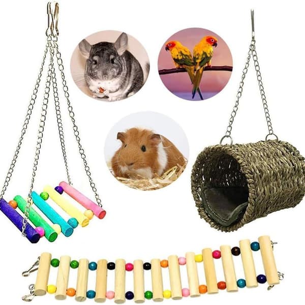 Hamsterleker, 3 leker for papegøyer eller hunder. KLB