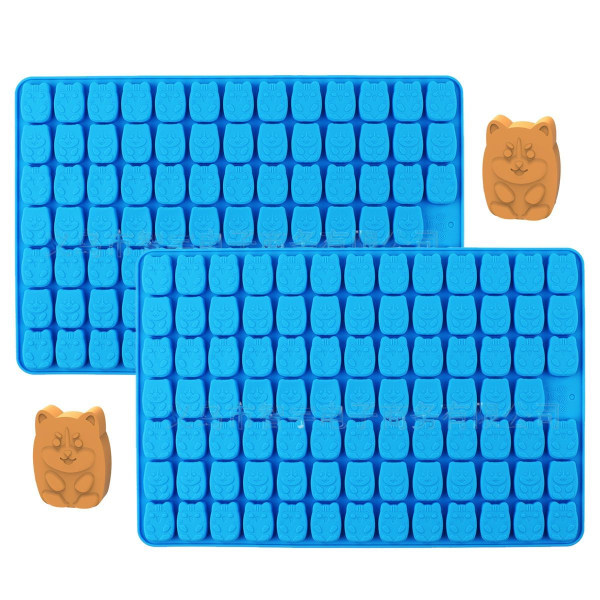 2 stk. Mini Hjerte & Stjerne Silikoneform, 296 Hulrum Non-Stick Gummy Bear Form til
