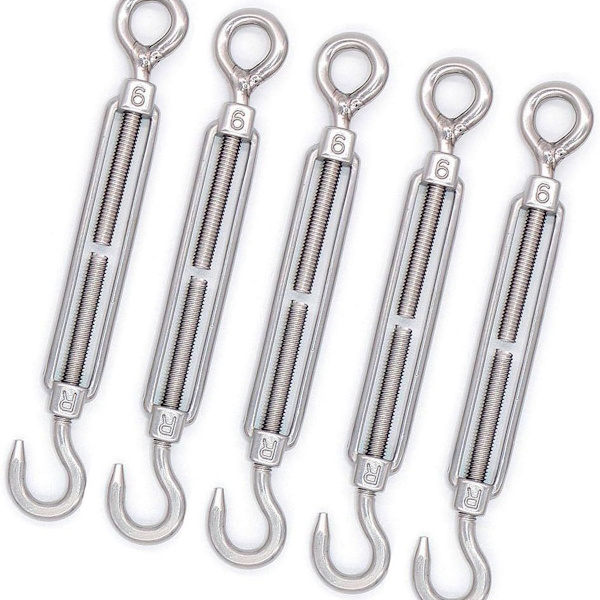 M4/ M5/ M6/ M8 Turnbuckle Hook and Eye, 304 Stainless Steel - KLB