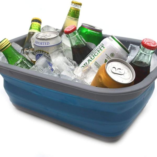 Sammart 9,2L (2,37 gallon) hopfällbart badkar - Bärbar picknickkorg/ Krater -