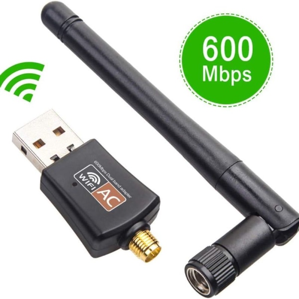 USB WiFi-adapter, trådløs WiFi-dongle 600 Mbps Dual Band 2.4G/5.8G USB 3.0 WiFi
