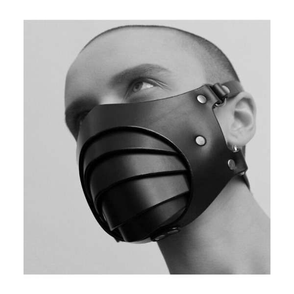 Smog Maske Lædermaske Åndbar Sort Motorcykelmaske Vindtæt Støvtæt PU Lædermaske One Size KLB
