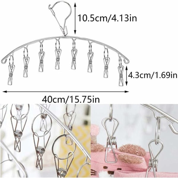 Stainless Steel Sock Dryer Foldable Sock Hanger Dryers Hanging Laundry Drying Rack for Socks Underwear Shoe Soles Baby Clothes 2 Pieces KLB