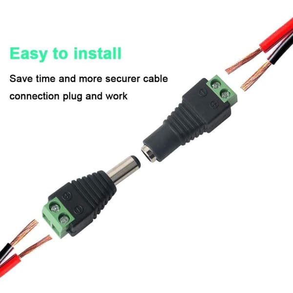 24 stk profesjonell DC-kontaktplugg fatning 12V DC strømkoblingsadapter