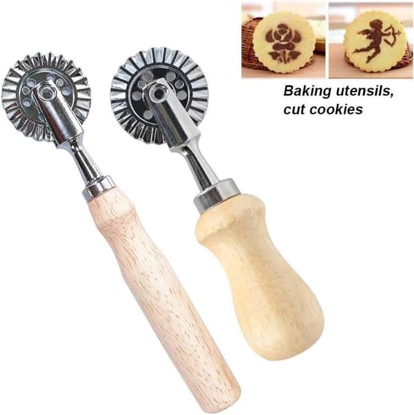 Kake- og pastahjul - Kjeksform - Kutterull - Kutterull - for kaker, kjeks, kjøkken (2 stk)