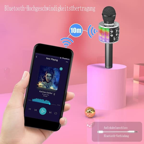Ankuka Karaoke-mikrofonit lapsille, 2 kappaleen pakkaus langattomia Magic Sing Bluetooth KLB