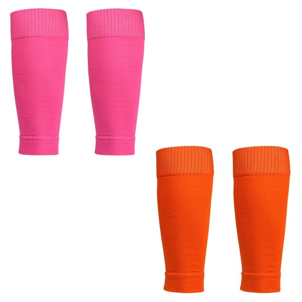par fodboldskinnebeskytter, kompressionsærme, pink rød + orange KLB