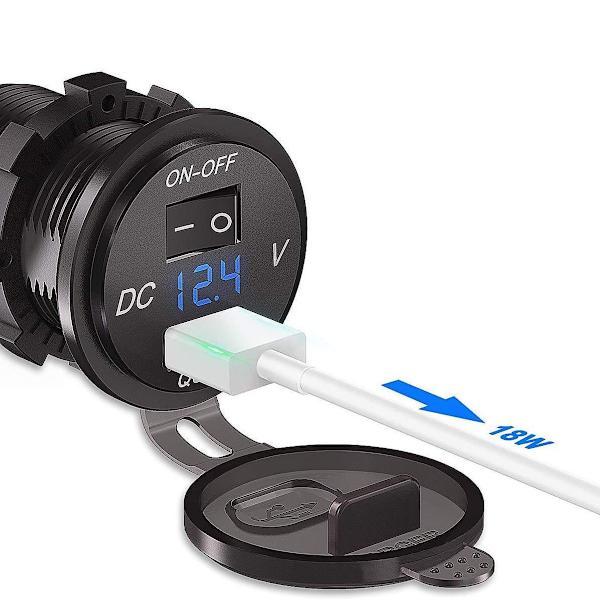 QC 3.0 USB-stikkontakt til bil 12V/24V-3.0 billader installationsstik