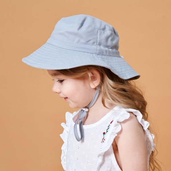 Chapeau de soleil réglable pour fille grise, chapeau de protection solaire à large bord pour bébé fille garçon et bébé unisexe