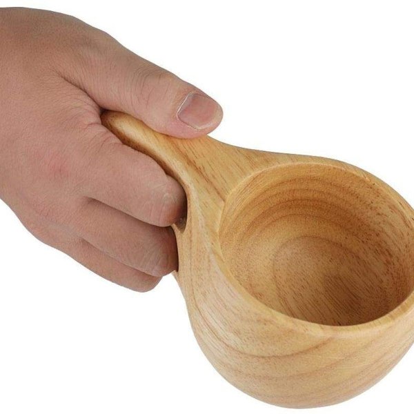 Träbärbar reskopp/kaffemugg/drickkopp/campingmugg 200 ml KLB
