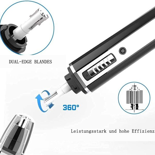 Næsehårstrimmer og næsehårstrimmer til mænd, næsetrimmer USB 4 i 1 KLB