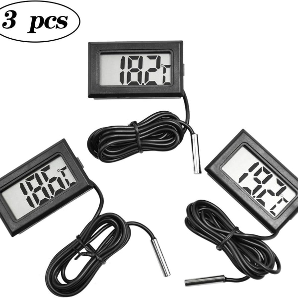 Sett med 3 LCD-akvarie-termometre Digital Digital Termometer KLB