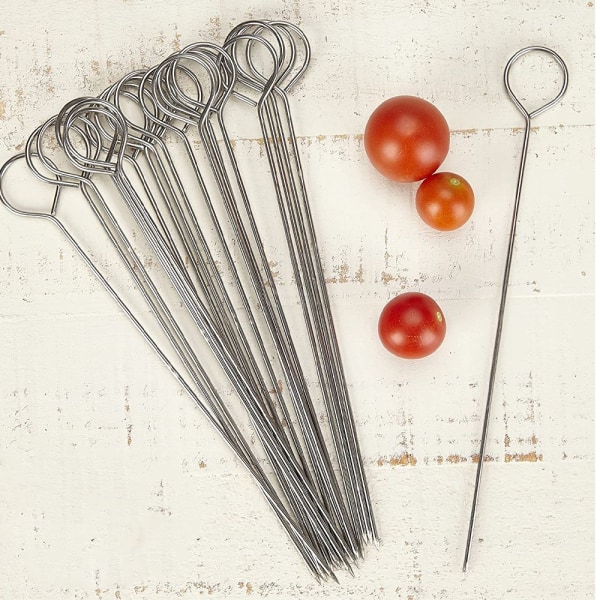 Rustfrie stålsgrillspyd: 20 premium rustfrie stålsgrillspyd ekstra lange 20 cm grill- og shashlik-tilbehør allsidige metallgrillspyd